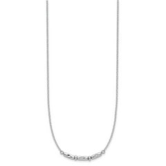 Sterling Silver RH-plated Polished Fancy w/1in ext. Necklace