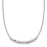 Sterling Silver RH-plated Polished Fancy w/1in ext. Necklace