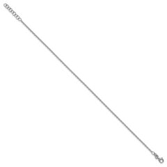 Sterling Silver Rhodium-plated Bead 9 inch Plus 1 inch Extender - Total 10 inch Anklet