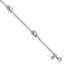 Sterling Silver RH-plated Polished Beads w/1in ext. Bracelet