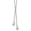 Sterling Silver RH-plated Polished Drop w/1in ext. Necklace - Sophia Jewelers