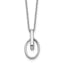 Sterling Silver RH-plated Polished Oval w/2in ext. Necklace - Sophia Jewelers