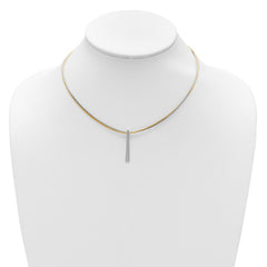 SS RH/Gold-plated 2-Wire Tapered Bar w/ 2in Ext. Necklace