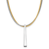 SS RH/Gold-plated 2-Wire Tapered Bar w/ 2in Ext. Necklace
