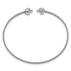SS RH-plated Polished Knots Wire Wrapped Cuff Bangle