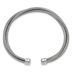 SS RH-plated Polished Multi-Wire Wrapped Cuff Bangle