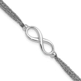 SS RH-plated Multi-strand Infinity w/ 1in Ext. Bracelet