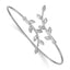 Cubic Zirconia Leaf Bypass Flexible Cuff Bracelet in Sterling Silver, 7 Inch - Sophia Jewelers