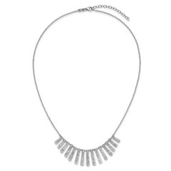 SS Radiant Essence Pol/Textured Bars w/ 2in Ext. Necklace