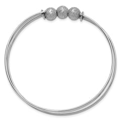 SS Radiant Essence Polish/Textured Beads Flexible Bangle