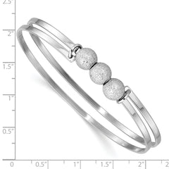SS Radiant Essence Polish/Textured Beads Flexible Bangle