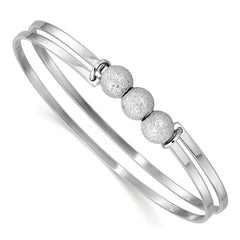 SS Radiant Essence Polish/Textured Beads Flexible Bangle