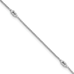 SS RH-plated Polished Knots 9in PLUS 1in Ext Anklet