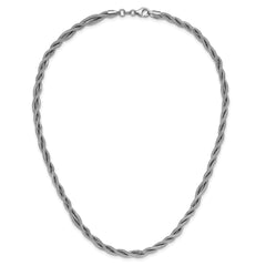 Sterling Silver RH-plated Polished and Twisted Necklace