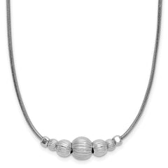 Sterling Silver Rhodium-Plated with Beads Necklace