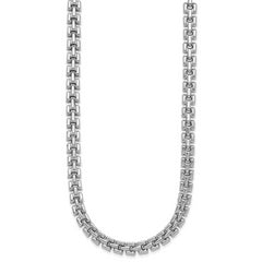 Sterling Silver Rhodium-Plated Polished Fancy Link Necklace