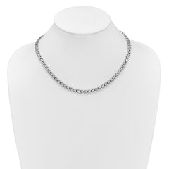 Sterling Silver Rhodium-Plated Polished Fancy Link Necklace