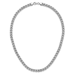 Sterling Silver Rhodium-Plated Polished Fancy Link Necklace