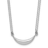 Sterling Silver RH-plated Curved Bar 2-Strand w/2in ext. Necklace