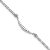 Sterling Silver RH-plated Fancy Bar 2-Strand w/.75in ext. Bracelet