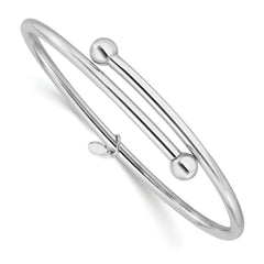 Sterling Silver RH-plated Flexible Bypass Bangle