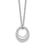 Fancy Open Circle Necklace in Sterling Silver with Extender, 16 Inch - Sophia Jewelers
