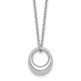 Sterling Silver RH-plated Fancy Open Circle w/2in ext. Necklace