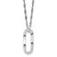 Sterling Silver RH-plated Oval Accent w/2in ext. Necklace