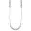 Sterling Silver RH-plated Fancy Oval Station Links Necklace