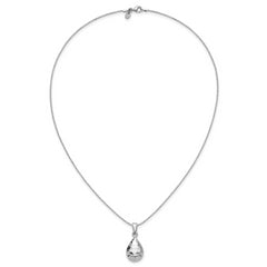 Sterling Silver RH-plated Hammered Pendant Necklace
