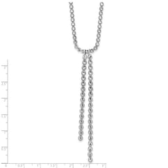 Sterling Silver RH-plated Polished DC Drop w/2 ext. Necklace