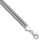 Sterling Silver RH-Plated Pol. Fancy 2-strand w/1in ext. Bracelet