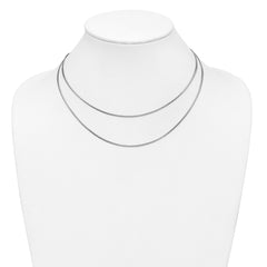 Sterling Silver RH-Plated Pol. Fancy 2-strand w/2in ext. Necklace