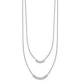 SS RH-plt Polish/Textured 2-strand Curved Bar w/2in ext. Necklace