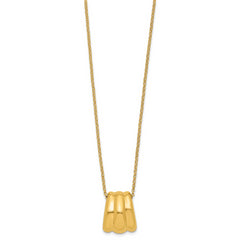 Sterling Silver Gold-tone Polished Fancy w/2in ext. Necklace