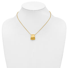 Sterling Silver Gold-tone Polished Fancy w/2in ext. Necklace