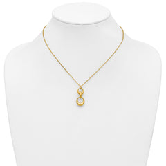 Sterling Silver Gold-tone Polished Fancy w/1in ext. Necklace