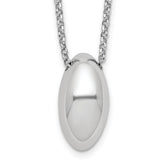 Sterling Silver RH-plated Polished Fancy w/2in ext. Necklace