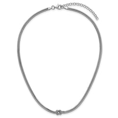 Sterling Silver RH-plat Pol. 2-Strand Knot w/2in ext. Necklace