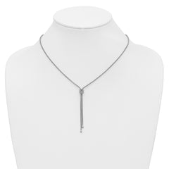 Sterling Silver RH-plated Pol. w/Knot Drop w/2in ext. Necklace
