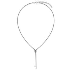 Sterling Silver RH-plated Pol. w/Knot Drop w/2in ext. Necklace