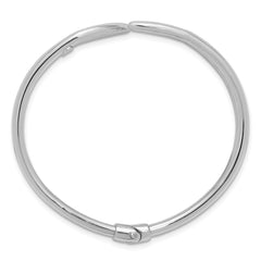 Sterling Silver RH-plated Polished Hinged Bangle