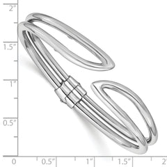 Sterling Silver RH-plated Polished Hinged Bangle