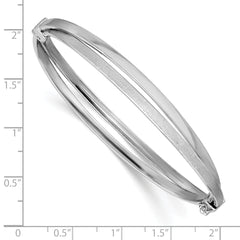 Sterling Silver RH-plated Polished Twist Hinged Bangle