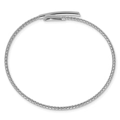 Sterling Silver RH-plated Polished and Textured Bypass Flexible Cu