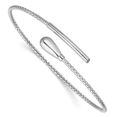 Sterling Silver RH-plated Polished and Textured Bypass Flexible Cu