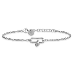 SS RH-plated Dangle Love Knot with 1in ext. Link Bracelet