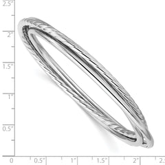 Sterling Silver RH-plated Polished and Twisted 3-Intertwined Slip-