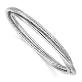 Sterling Silver RH-plated Polished and Twisted 3-Intertwined Slip-
