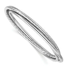Sterling Silver RH-plated Polished and Twisted 3-Intertwined Slip-